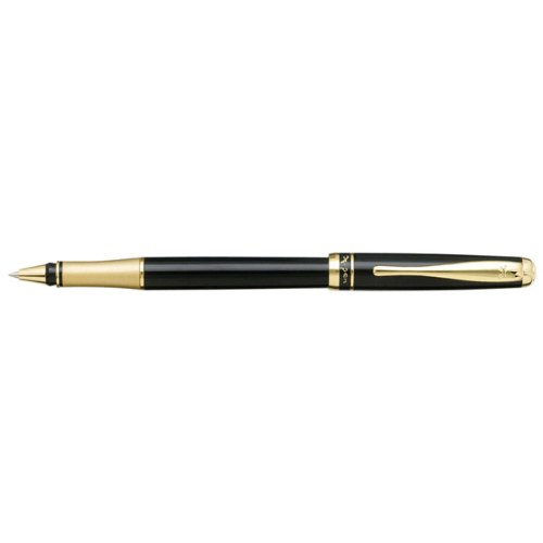 סדרת עט נובו Novo שחור קליפס זהב רולר