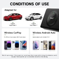 T2C מתאם לרכב טסלה CarPlay ו‑Android Auto אלחוטי Carlinkit