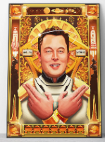 "Double Elon" זוג תמונות קנבס של אלון מאסק מאוייר בסגנון פופ ארט |פוסטרים מעוצבים למשרד