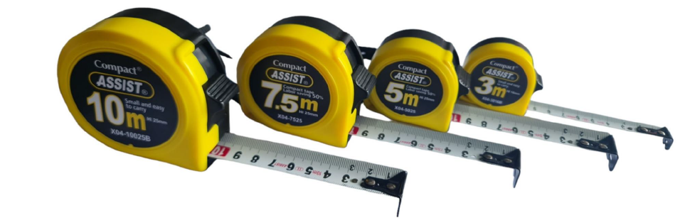 מטר מדידה סופר מקצועי ASSIST קומפקטי - מידה 3 מטר 25 מ"מ