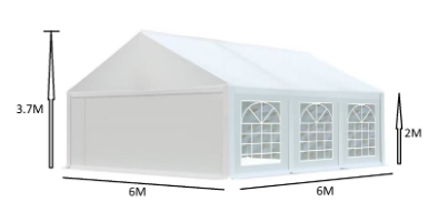 אוהל לאירועים 6X6 פרמיום PVC חזק במיוחד TENT-PRO