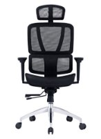 כיסא משרד ארגונומי מושב רשת Sitplus Clover – פריט בודד שחור רשת ובסיס כסוף מגלגלים