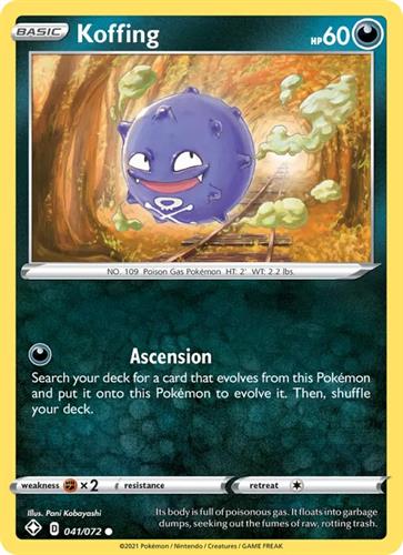 קלף בודד single פוקימון - koffing - Shining Fates - 041/072