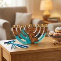 חנוכייה  שקופה מרהיבה