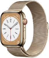 שעון חכם Apple Watch 45mm Series 8 GPS + Cellular צבע שעון Gold Stainless Steel Case