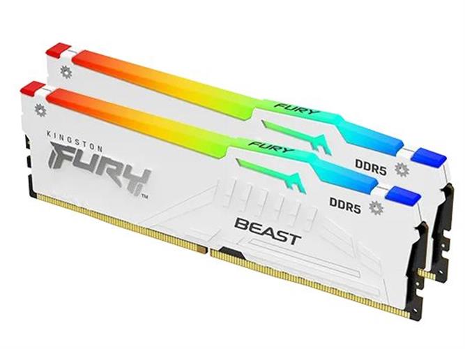 ז. לבן לנייח Kingston Fury Beast RGB 32GB 2X16 DDR5 6800Mhz C34