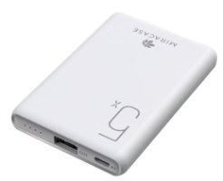 סוללת חירום ניידת Miracase Slim MPBM5000 – לבנה עם לוגו Miracase וסימון 5x על המשטח העליון טעינה מהירה