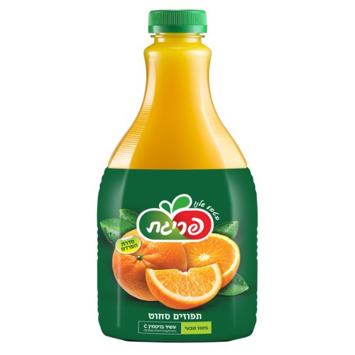 100% מיץ תפוזים סחוט טבעי, 2 ליטר