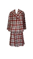 Red Plaid Tailored Midi Pants