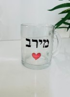 כוס זכוכית עם הדפסה