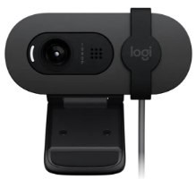 מצלמת רשת עם מיקרופון Logitech Brio 100 Full HD 1080p Graphite – מבט חזיתי של המצלמה והסטנד