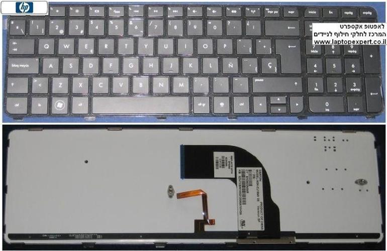 מקלדת מוארת להחלפה במחשב נייד HP DV7-7000 BLACK FRAME BLACK Backlit NSK-CJ1BW 0H