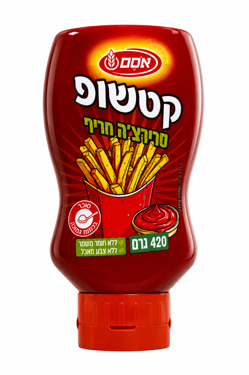 קטשופ סריראצ'ה חריף 420 גרם - אסם