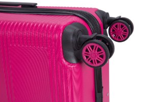 סט 3 מזוודות איכותיות SWISS  - צבע ורוד/כתום