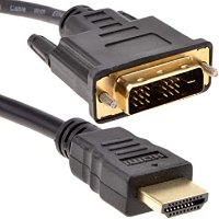 כבל מסך מסוכך DVI 18+1 זכר לחיבור HDMI זכר באורך 5 מטר