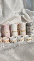 פמוטים צמודים אפוקסי כסוף עם נצנצים