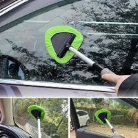 מנקה חלונות טלסקופי עם ראש מסתובב 180° תרסיס ניקוי ושישה מטליות מיקרופייבר ClearReach