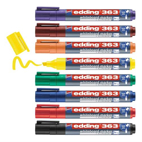 טוש מחיק 363 טיפ קטום 1-5 מ"מ סט 8 גוונים אדינג edding