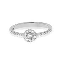 טבעת יהלומים בצורת פרח משובצת יהלומים 0.25 קראט