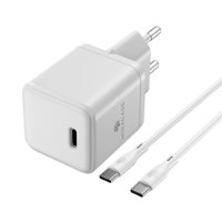 סט מטען MIRACASE Type-C To Type-C 30W לבן
