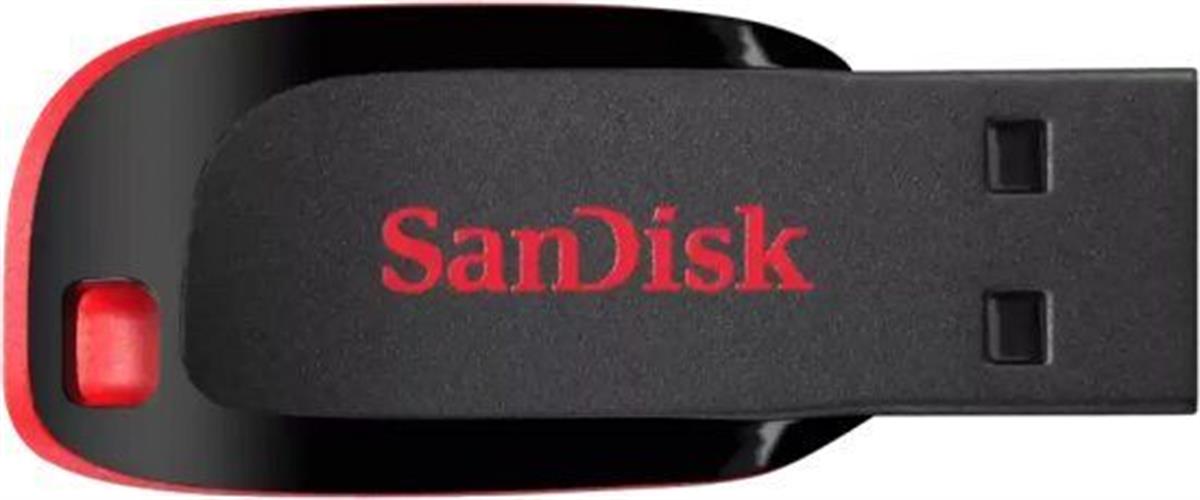 זכרון נייד SANDISK Cruzer Blade USB Flash Drive 32GB Red USB 2.0