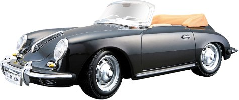 דגם מכונית בוראגו פורשה קבריולט שחור Bburago Porsche 356B Cabriolet 1/24