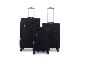 סט 3 מזוודות SWISS בד קלות וסופר איכותיות - צבע שחור