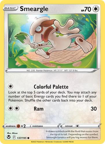 קלף בודד single פוקימון - smeargle - Silver Tempest - 137/195