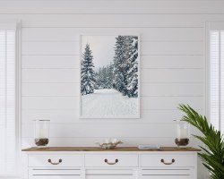 תמונת קנבס הדפס "הדרך ליער המושלג" |בודדת או לשילוב בקיר גלריה | תמונות לבית ולמשרד