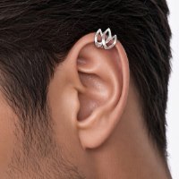 עגיל הליקס ללא פירסינג טוליפ מכסף