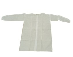 חלוק חד פעמי אל בד לבן - שרוול ארוך 135x70 - מארז 10 יחידות