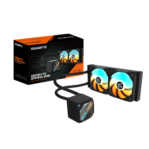 קירור נוזלי כפול Gigabyte Gaming 240 2XARGB 120MM Fan Black
