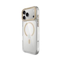 כיסוי זהב עבור Miracase Mirahold iPhone 17 Pro Max – פריט בודד של כיסוי שקוף עם טבעת MagSafe ועיטורי זהב אלחוטי