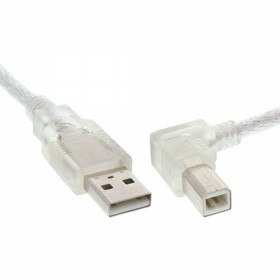 כבל מתאם זווית ימין USB2.0 זכר B לחיבור USB2.0 זכר A באורך 0.30 מטר
