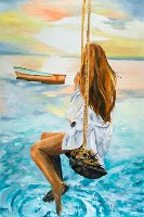 אישה על נדנדה