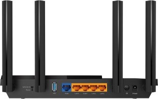 ראוטר TP-Link AX3000 Dual Band Gigabit Wi-Fi 6 Archer AX55 – מבט אחורי עם 4 אנטנות, כניסות USB