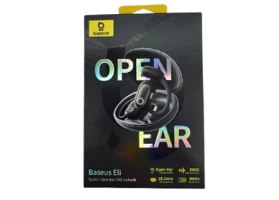 אוזניות ספורט אוזן-פתוחה אלחוטיות +Shokz OPENFIT 2 – תצוגה מפורקת של אוזנייה אחת אלחוטית באפור כהה חושפת רכיבים פנימיים