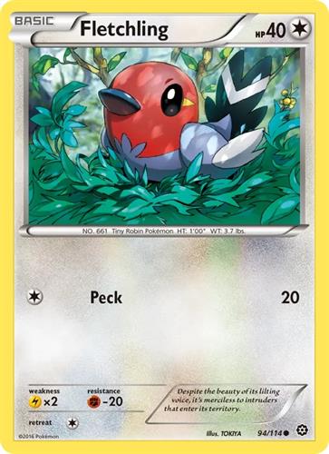 קלף בודד single פוקימון - fletchling - Steam Siege - 94/114