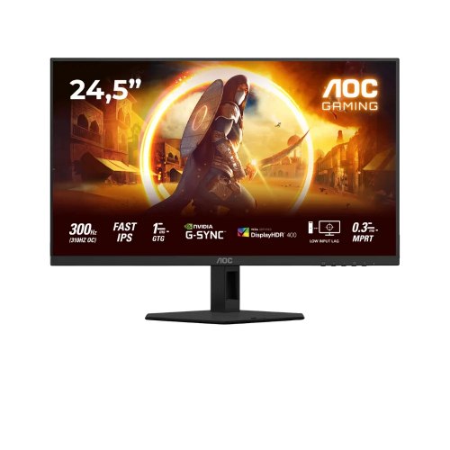 מסך גיימינג 24.5 אינץ' AOC 25G4SRE Fast IPS עם קצב רענון עד 310Hz ו-DisplayHDR 400