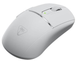 עכבר גיימינג אלחוטי Turtle Beach Burst II Pro – מבט עליון-קדמי על העכבר האפור בהיר עם לוגו, גלגלת