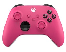 בקר משחק אלחוטי Microsoft Xbox Xser Deep Pink – מבט חזיתי על הבקר בצבע ורוד עז.