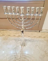 חנוכיה מכסף טהור דגם הלל -L