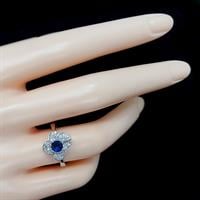 טבעת כסף משובצת ספיר קוורץ כחול וזרקונים RG5636 | תכשיטי כסף 925 | טבעות כסף