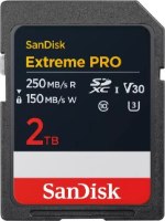 כרטיס זיכרון SanDisk Extreme PRO SDSDXXD-2T00-GN4IN SDXC UHS-I U3 V30 2TB – 4K גוף שחור אחד עם תווית צבעונית בולטת של 2TB