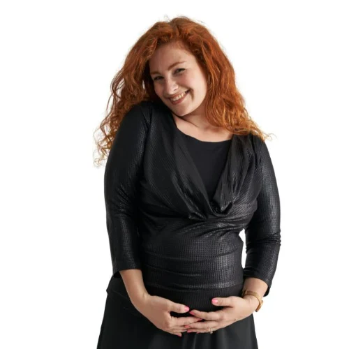 חולצת הריון רבידה שרוול 3/4 NursingAnywear