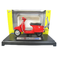 דגם קטנוע ויספה -  Welly 2016 Vespa PX Red 1:18