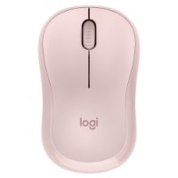 עכבר אלחוטי צבע ורוד Logitech M240 Silent Bluetooth – עכבר ורוד בהיר בודד עם גלגלת גלילה ולוגו Logitech במבט עליון