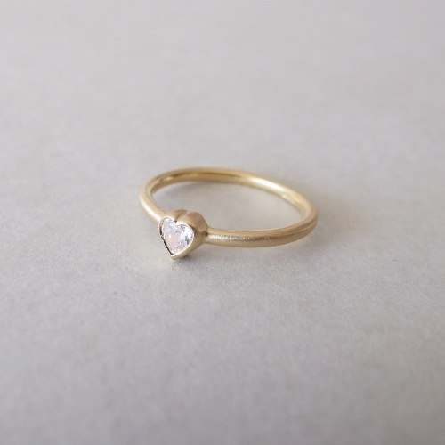 טבעת לב זהב 14K קלאסית
