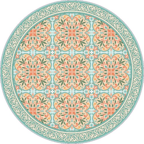 שטיח פי.וי.סי עגול בוסתן איטלקי  TIVA DESIGN קיים בגדלים שונים