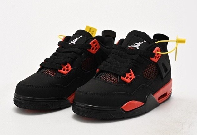 נעלי אייר ג'ורדן ילדים Nike Air Jordan 4 Retro שחור אדום
